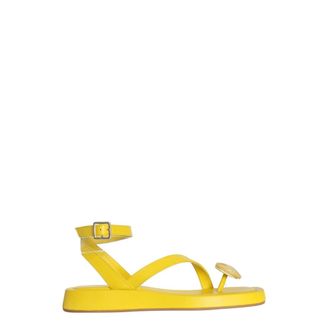 Gia Borghini Flat Sandals, female, Yellow, Size: 7 US Gia/Rhw Covered Sole