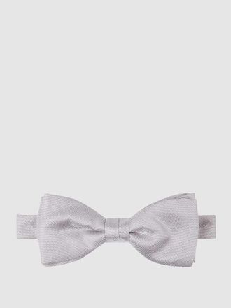 Blick. Fliege aus Seide in Silber, Größe 1