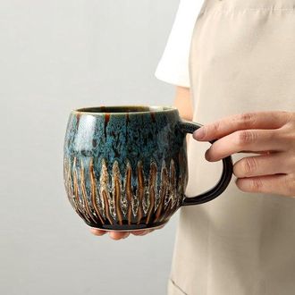 OEM Taza De Caf&eacute; - 600 Ml - Taza De Cer&aacute;mica &Uacute;nica Hecha A Mano, Taza Grande Para T&eacute;, Apta Para Microondas Y Lavavajillas (azul)