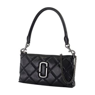 Marc Jacobs Womens Quilted Leather Shoulder Bag Black Cowhide