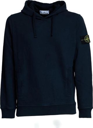 Stone Island Hoodies & sweatvesten, Heren, Blauw, S, Katoen, Brushed Cotton Fleece Hoodie