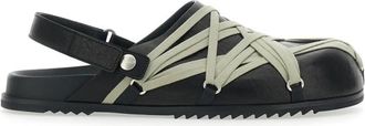 Rick Owens Megalace Mule Granola - Heren - Klompen - Zwart - 42 EU - Leer - Schoenen