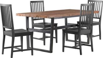 Alaterre Furniture Walden72in Dining Table With Solid Cedar Top & 4 Wood Chair, Set Of 5