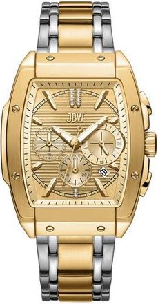 JBW Echelon Diamond Bracelet Strap Chronograph Watch, 41mm x 12mm in 18K Gold/Silver at Nordstrom Rack