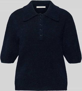 Gestuz Regular Fit T-Shirt mit Alpaka-Lanawoll-Anteil Modell Alpha in Dunkelblau Melange, Gr&ouml;&szlig;e XL