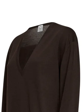 Toteme Lyocell and Cashmere Blend Sweater - Brown