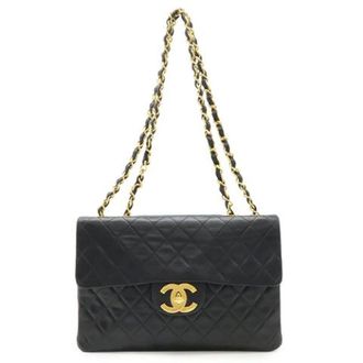 Chanel Pre-owned Matelasse Leren Schoudertas - Dames - Pre-owned - Zwart - Maat: ONE Size Leer