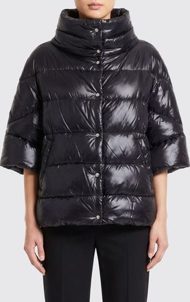 Herno Gilet piumino in nylon idrorepellente con maniche corte e collo a imbuto