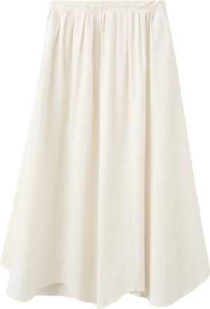 Mango Flared Cotton Blend Maxi Skirt in Ecru at Nordstrom, Size 10