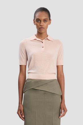 Victoria Beckham Polo Top In Pale Rose XS