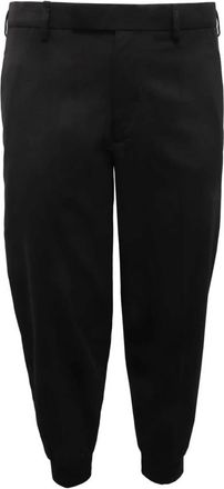 Neil Barrett Zwarte Wolmix Slim Fit Broek - Heren - Sweatpants - Zwart - XL - Wol - Broeken