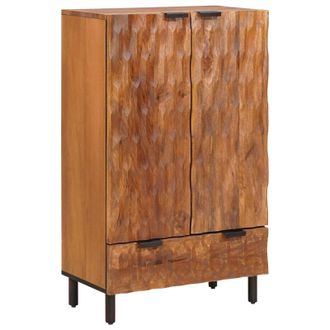 vidaXL Aparador Alto Acabado De Acacia Marr&oacute;n 60 X 33 X 100 Cm Vidaxl