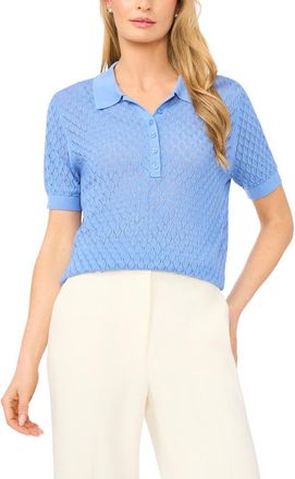 Ted Baker Clara Diamond Knit Polo in Palace Blue at Nordstrom, Size X-Small