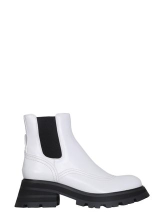 Alexander McQueen Calfskin Chelsea Boots - Ivory