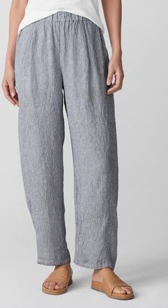 Eileen Fisher Stripe Organic Linen Lantern Pants in Ink at Nordstrom Rack, Size X-Large