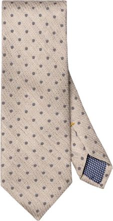 Eton Beige Stip Zijde/Linnen Stropdas - Heren - Stropdassen - Beige - ONE Size - Linnen - Accessoires