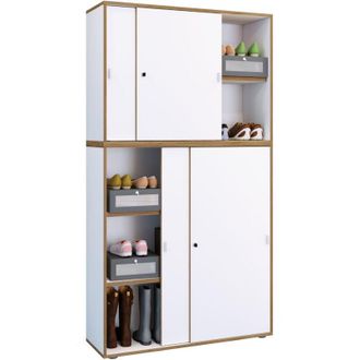 VCM Armadio da ufficio in legno Cartella File Gabinetto Mobili da ufficio Cabinet Salia 5 volte Larghezza 100 cm Porte scorrevoli (Antracite)