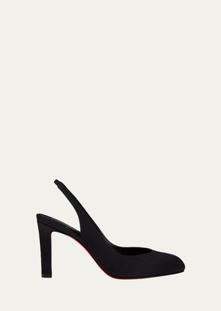 Christian Louboutin 85mm Fanny Love Satin Slingback Pumps