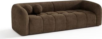 Sia Home Sof&aacute; de terciopelo texturizado marr&oacute;n espresso
