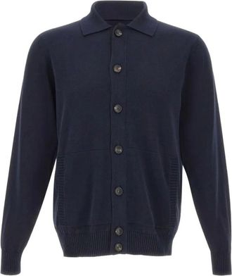 FILIPPO DE LAURENTIIS C&aacute;rdigan de Punto con Cuello y Botones Delanteros - Knitwear - Hombre - Azul - S