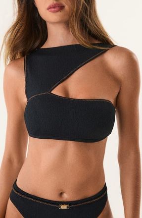 Vix Mia Grace Asymmetric Bikini Top in Black at Nordstrom, Size X-Large