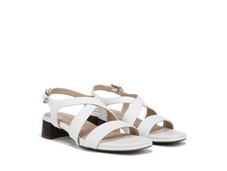 Life Stride Jordan Strappy Heeled Sandals Womens Sandals Bright White : 7.5 W (C), Leather/Rubber