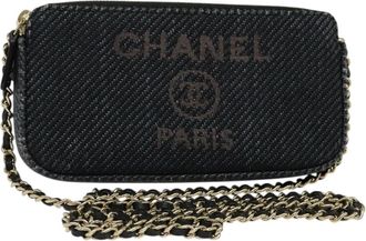 Chanel Deauville Chain Wallet Raffia Wicker Wallets Accessory (Pre-Owned)