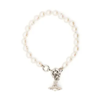 Vivienne Westwood Bracelets, female, White, Size: ONE SIZE Pearl Charm Crystal Embellished Jewelry
