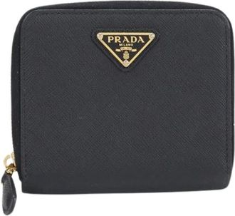Prada Pre-owned Bi-fold Portemonnee - Dames - Vintage Accessoires - Zwart - ONE Size - Leer - Vintage