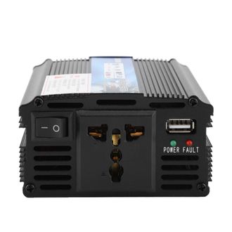 Infinite Inversor De Camping De 12 V [500 W, Metal Negro] Con Convertidor De 220 V Y Panel Solar