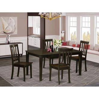 East West Furniture 5 Pc Dining room set for 4- Dining Table and 4 Wood Dining Chairs