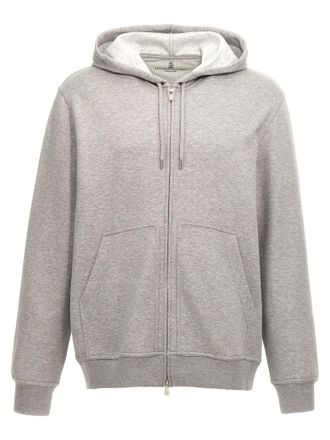 Brunello Cucinelli Hoodie Felpe Grigio-Uomo