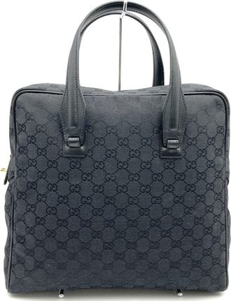 Gucci Gg Canvas Black Gg Canvas Handbag Tote Bag (Pre-Owned)