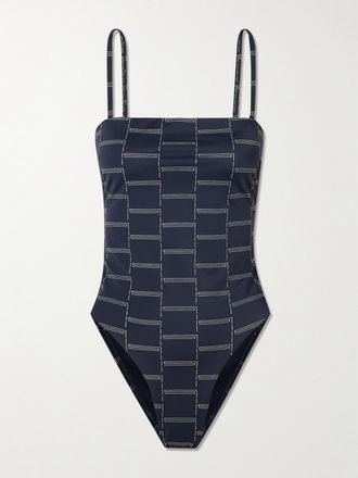 Matteau Costume Da Bagno Stampato Petite Square - Blu