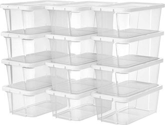 Songmics Songmics - Set di 12 Scatole Scarpe Trasparenti con coperchio