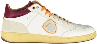 Blauer Casual leren sneakers voor mannen - Heren - Sneakers - Wit - 45 EU - Leer - Schoenen