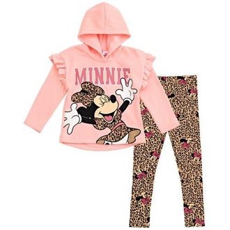 Disney Hoodie & Leggings Set in Pink /Brown at Nordstrom, Size 24M