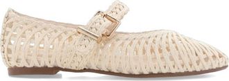Billini Womens Franky Flat In Ivory Raffia Weave