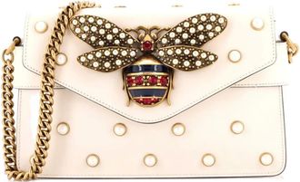 Gucci Borsa a spalla Broadway mini in pelle con decorazione - Bianco