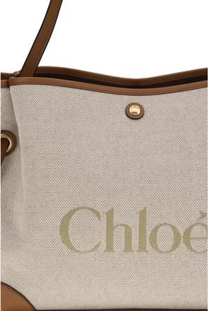 Chlo&eacute; Womens Tote Bag Clover Clay Brown Canvas Cotton Shoulder