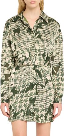 Ramy Brook Palmer Long Sleeve Mini Dress In Sage Burnout