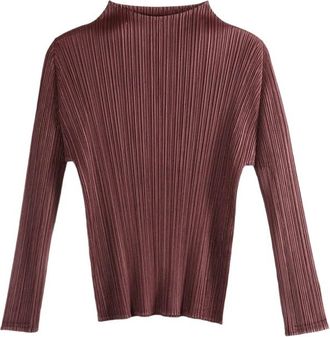 Issey Miyake Pleated Long-sleeve Top