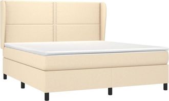 vidaXL Vidaxl - Cama Box Spring Con Colch&oacute;n Tela Color Crema 180x200 Cm