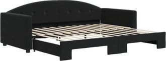 vidaXL Sof&aacute; Cama Nido Terciopelo Negro 90x200 Cm Vidaxl