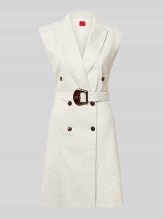 HUGO BOSS Schmales Etuikleid mit G&uuml;rtel Modell KAMELANA in Beige, Gr&ouml;&szlig;e 34