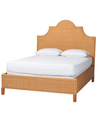Baxton Studio Melanie Natural Rattan Queen Bed