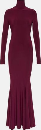 Norma Kamali Turtleneck open-back gown