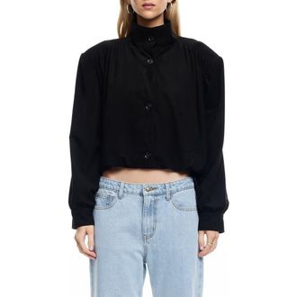 Lioness Luminous Faux Suede Jacket in Noir at Nordstrom, Size X-Large