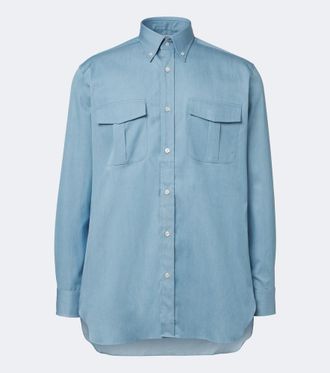 Charvet Camisa de chambray de algod&oacute;n