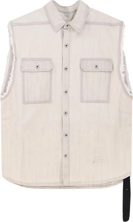 Rick Owens SL Tommy Jumbo Vest - Heren - Bodywarmers - Wit - L - Katoen - Jassen